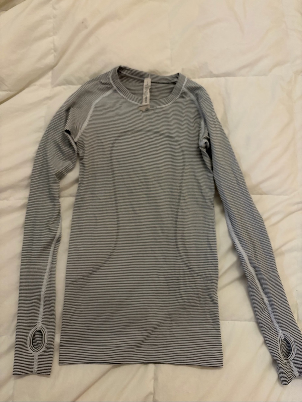 Lululemon Striped Long Sleeve Base Layer Top - Black/White
